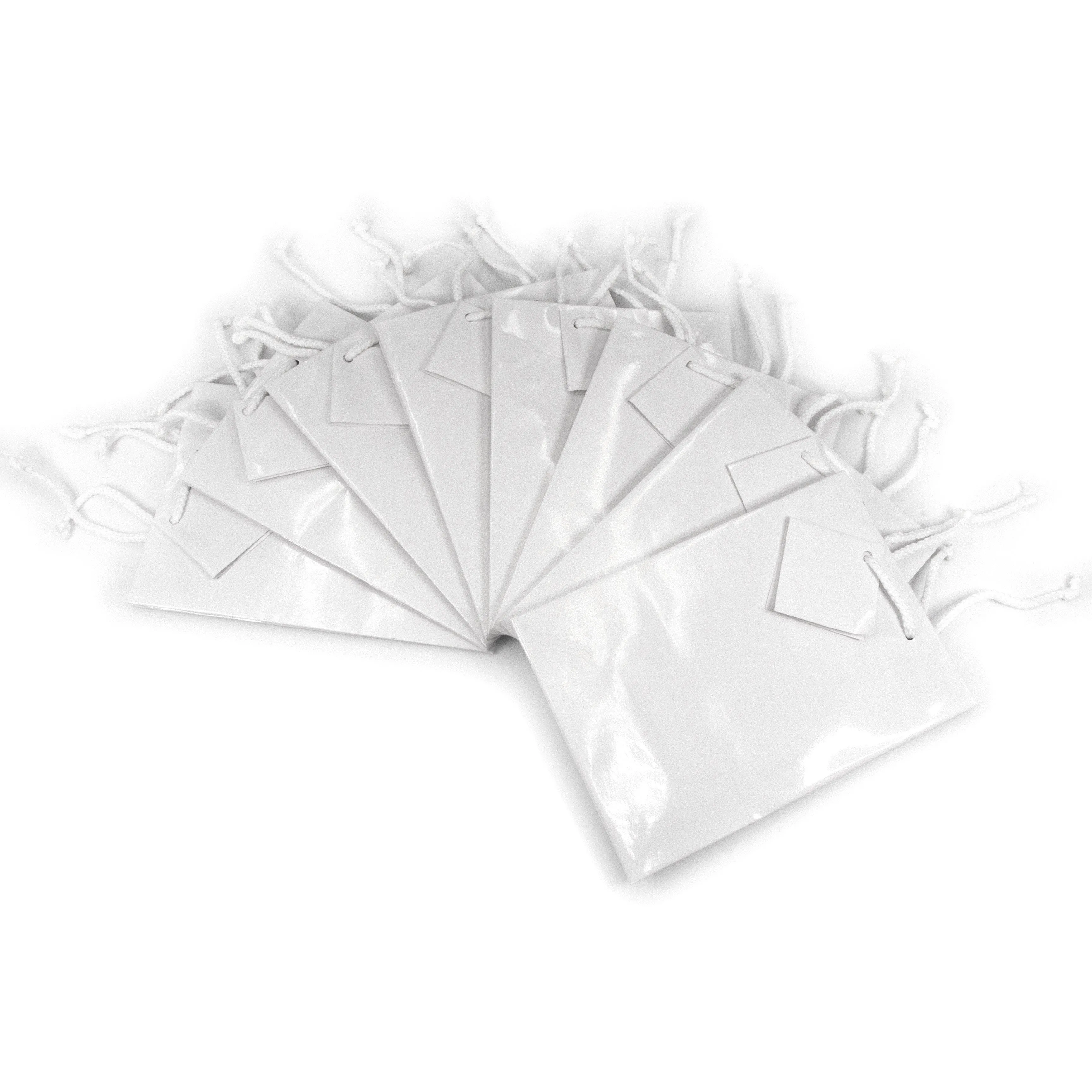 Glossy White Paper Tote Gift Bags