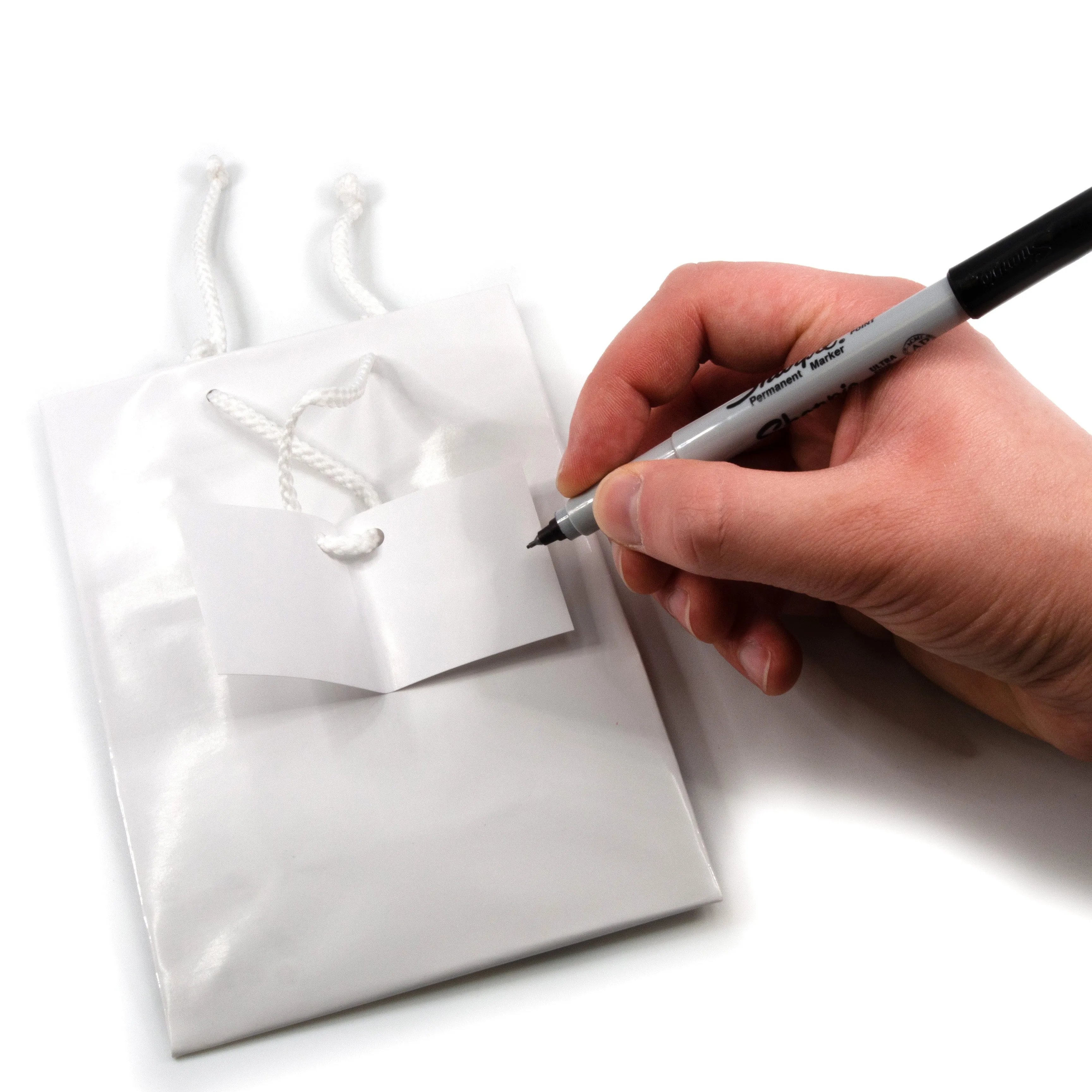 Glossy White Paper Tote Gift Bags