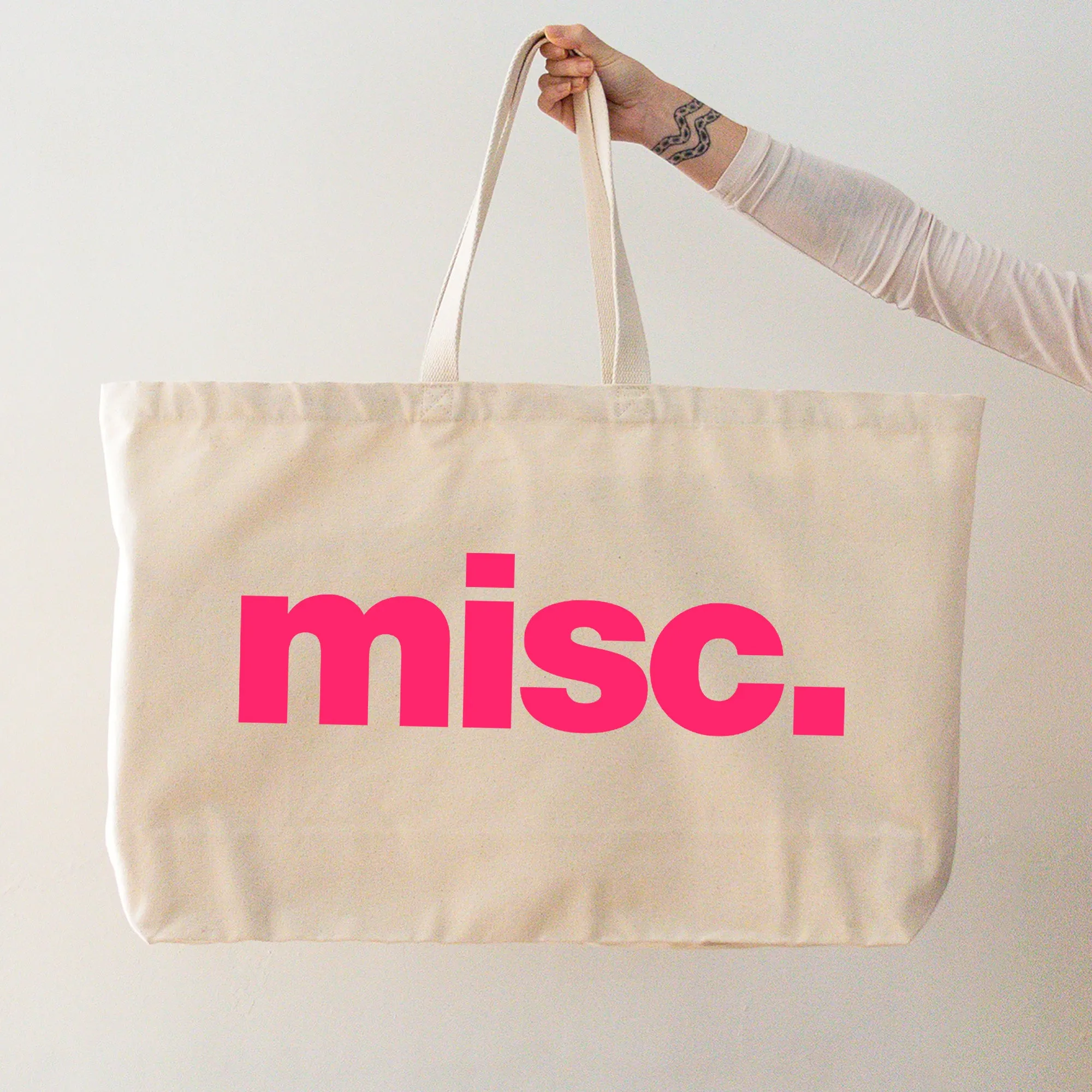 Misc - Oversized Tote Bag - Natural