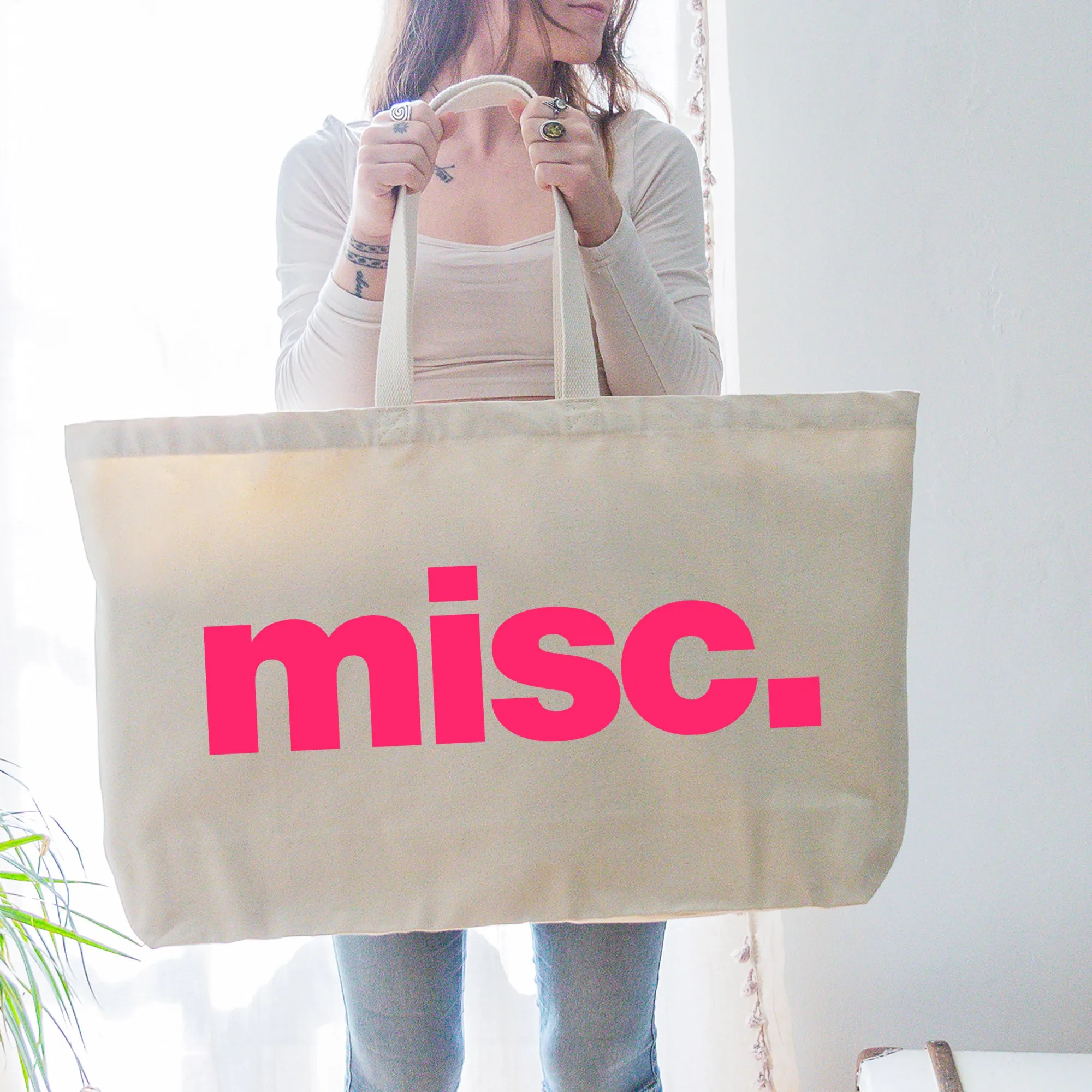 Misc - Oversized Tote Bag - Natural