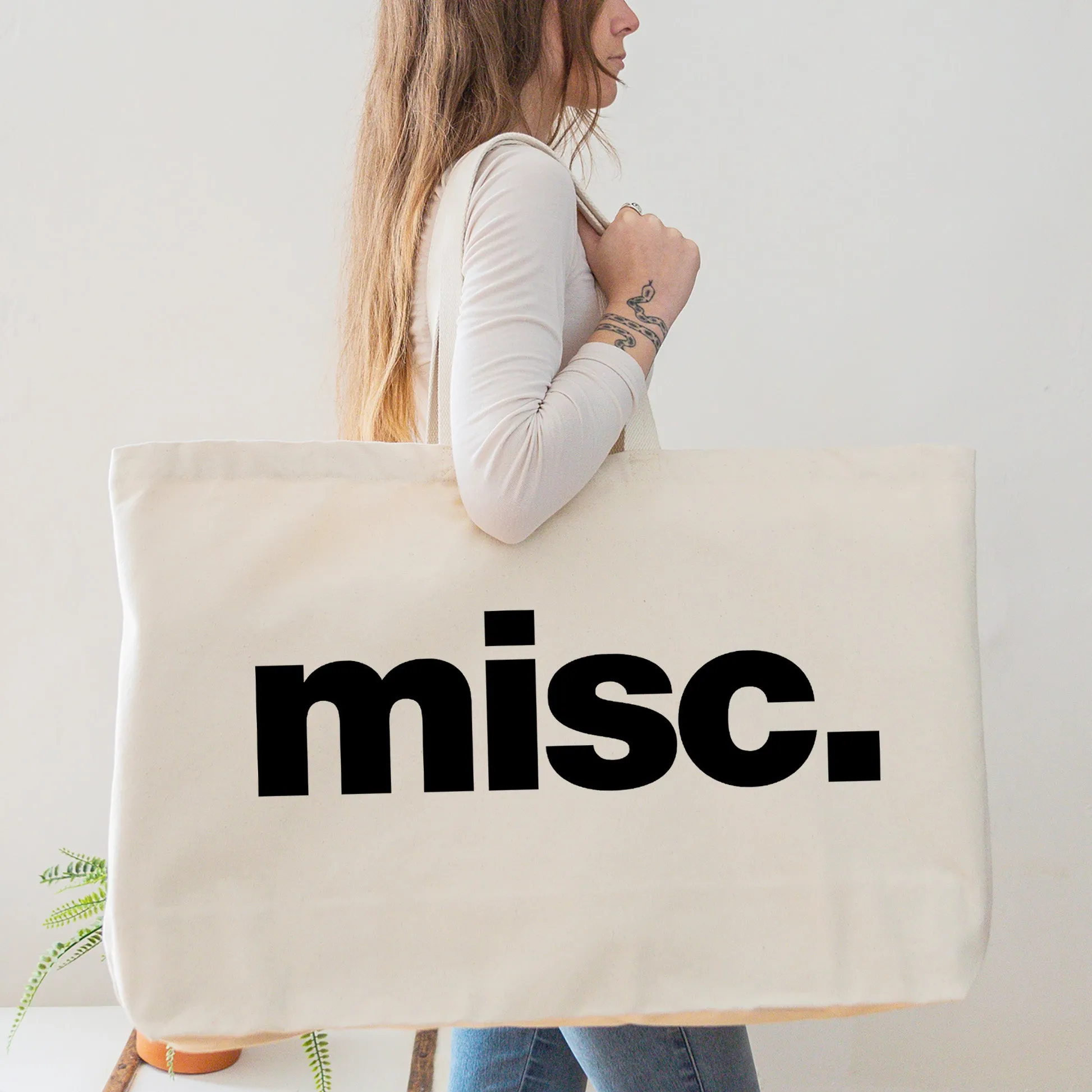 Misc - Oversized Tote Bag - Natural