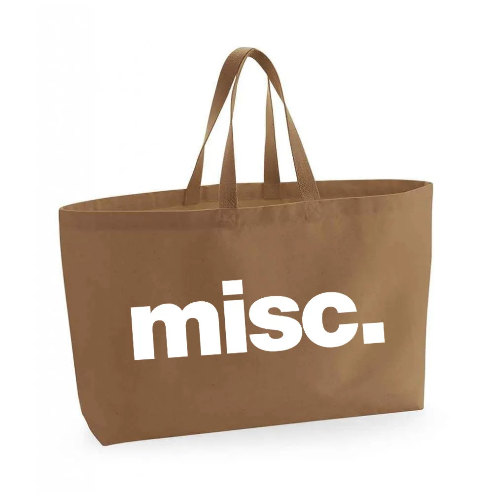 Misc - Oversized Tote Bag - Tan