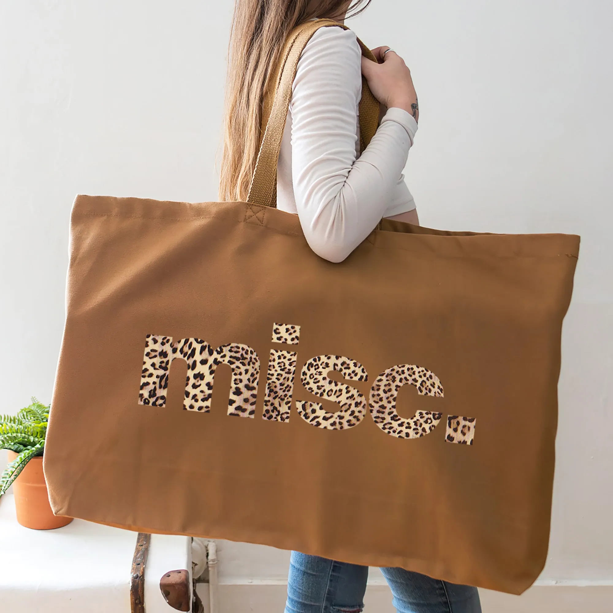 Misc - Oversized Tote Bag - Tan