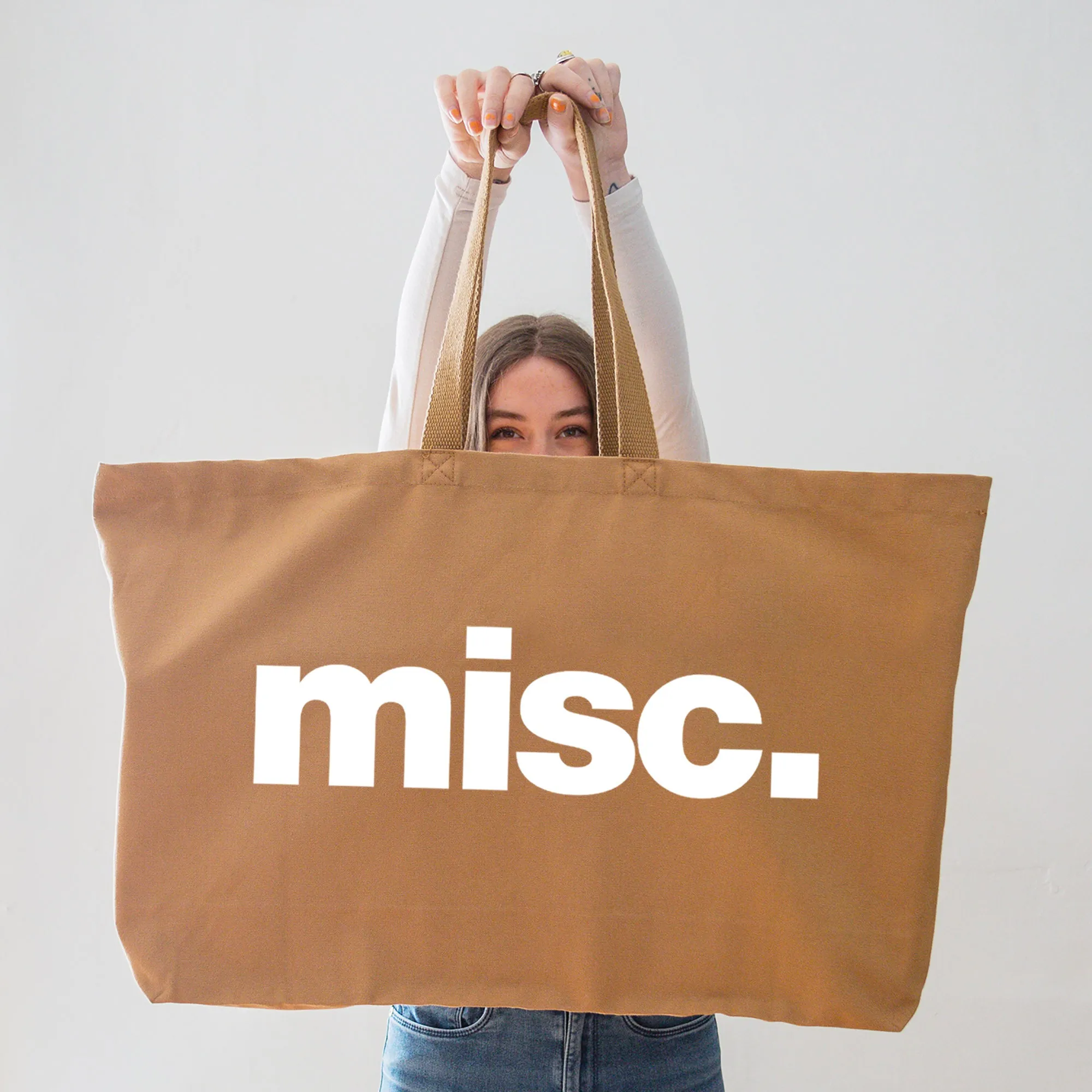 Misc - Oversized Tote Bag - Tan