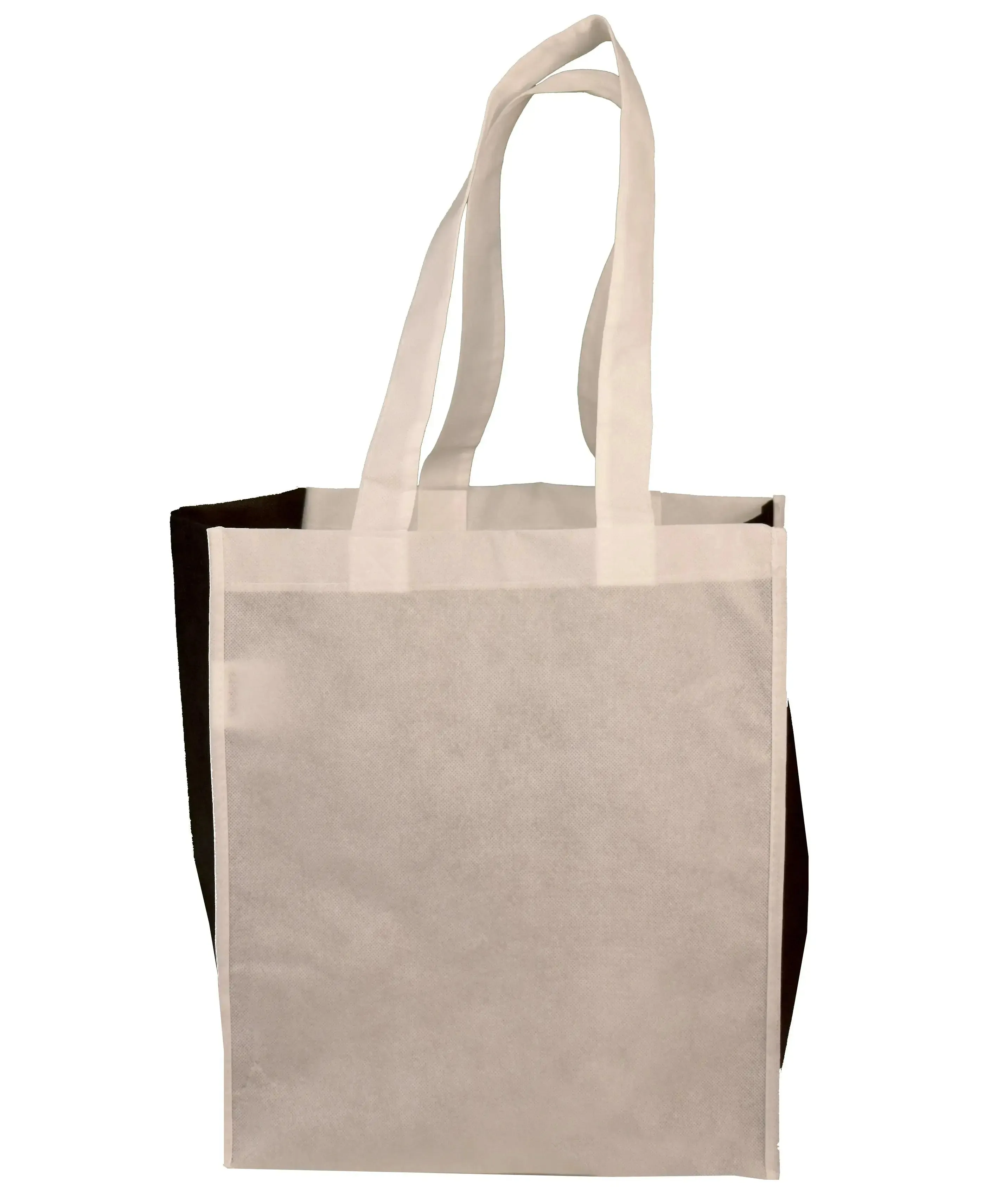 Non Woven Friendly Shopper Tote with Rigid Plastic Bottom -B4120