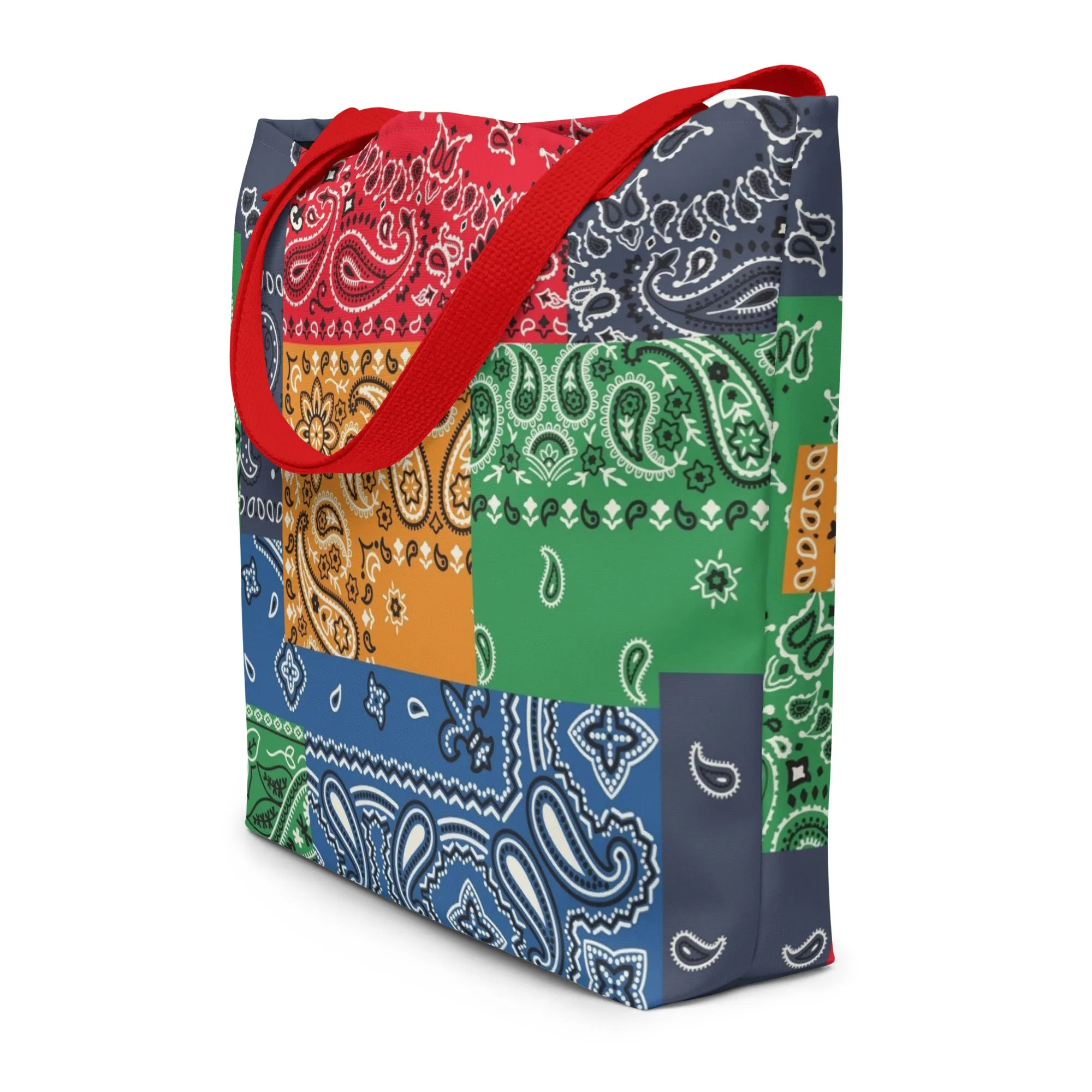 Paisley Bandana All-Over Print Large Tote Bag