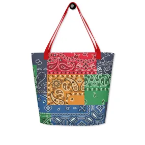 Paisley Bandana All-Over Print Large Tote Bag