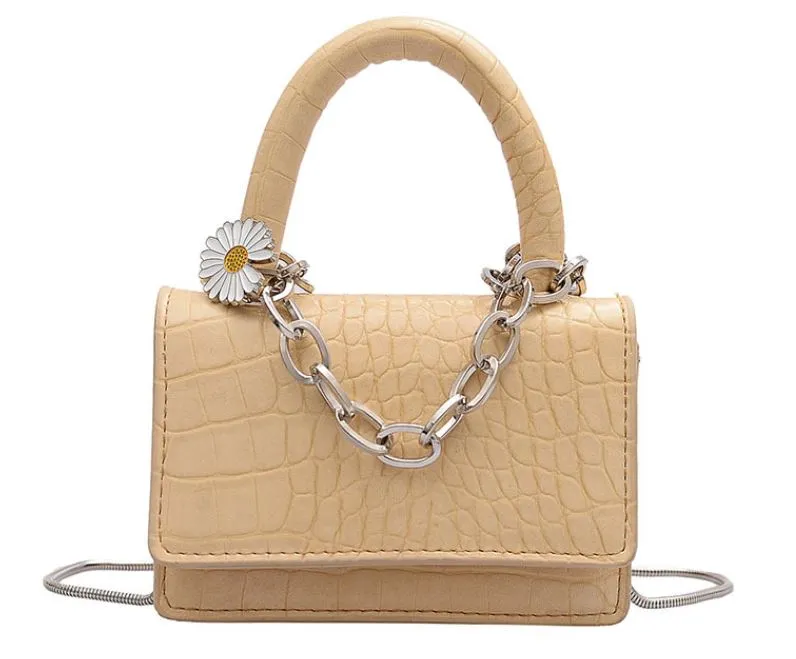 PB129 Yellow Mini Crocodile Daisy Purse