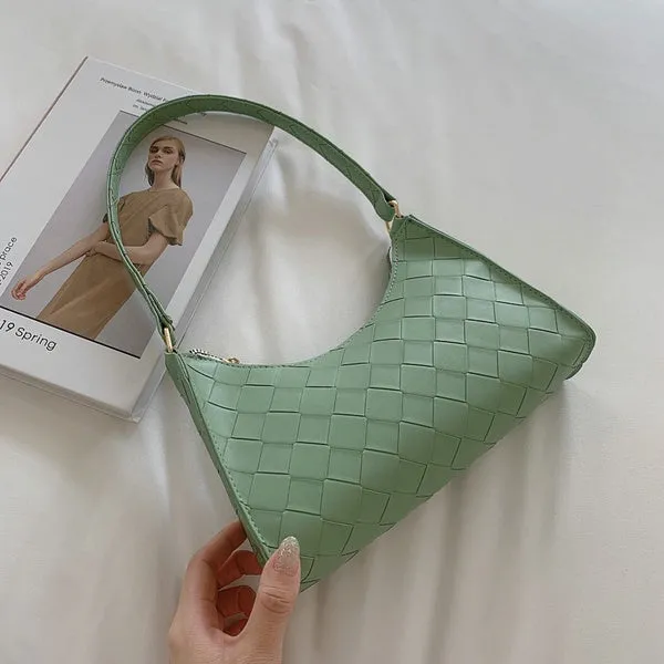 PB48 Mint Green Wide Weave Design Purse