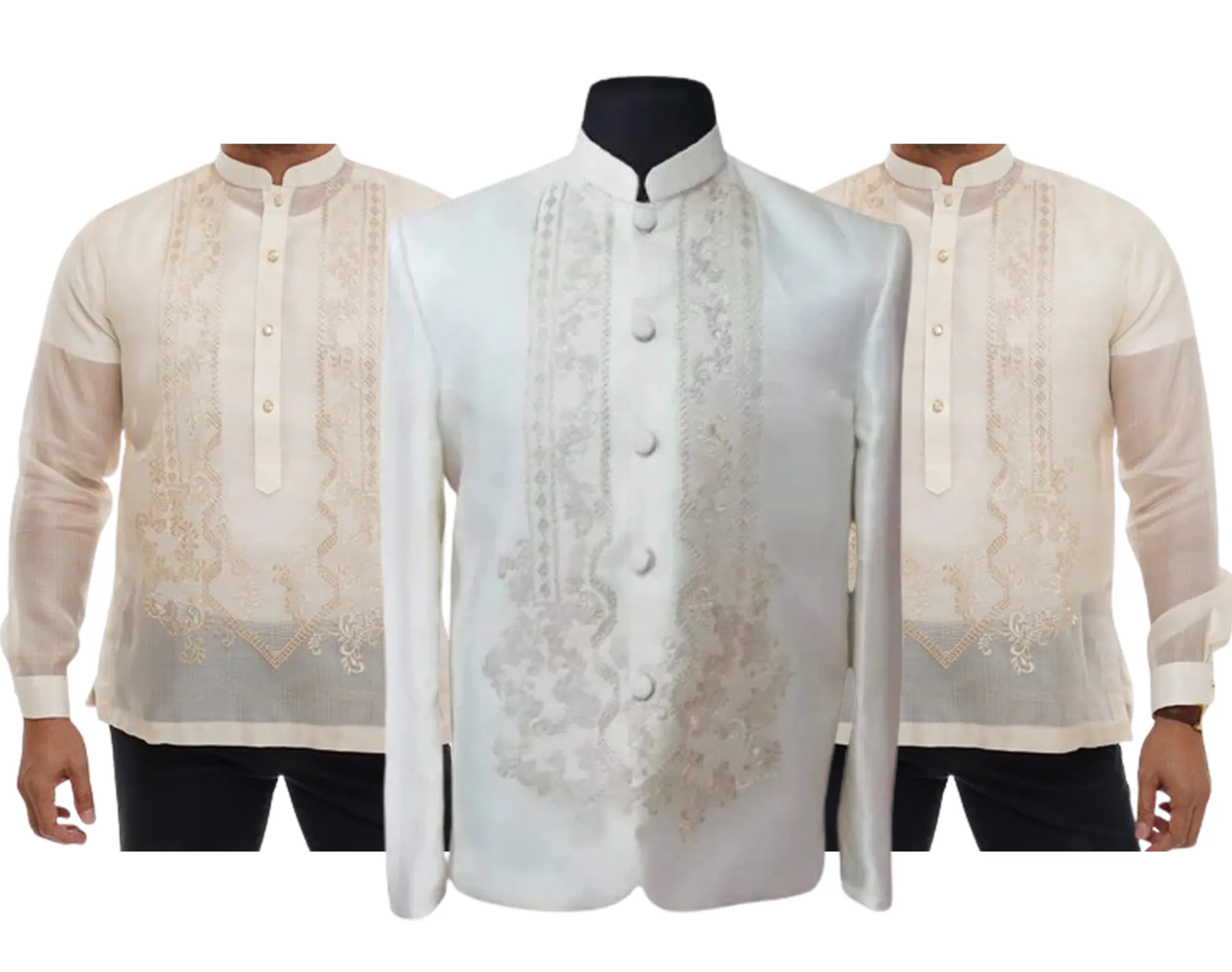 Premium Cocoon Groom & Groomsmen Barong Tagalog Package - JEF789