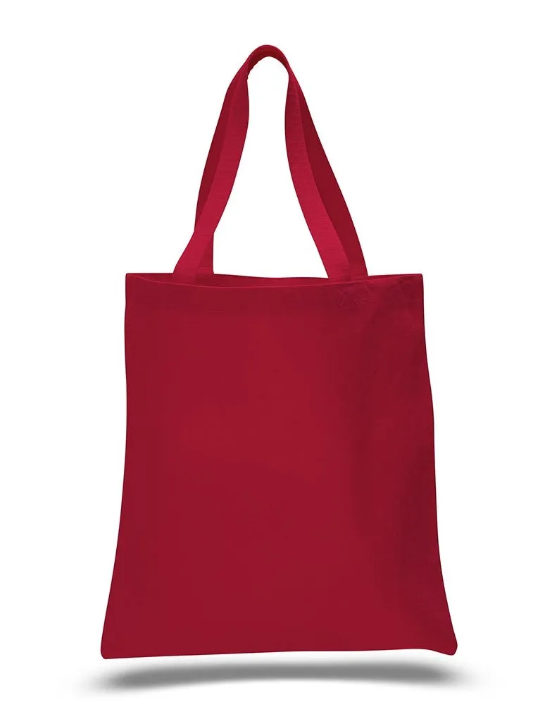Red Color Heavy Duty Canvas Tote Bags, Everyday Totes Wholesale
