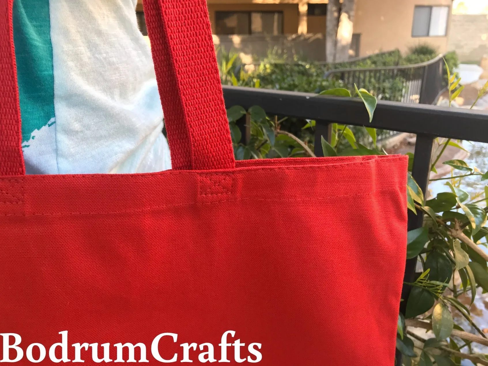 Red Color Heavy Duty Canvas Tote Bags, Everyday Totes Wholesale