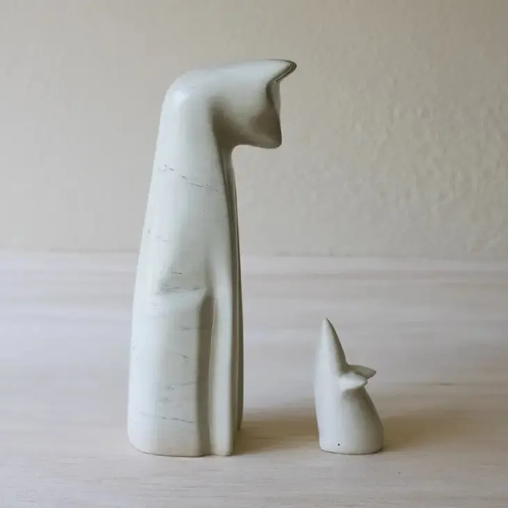 Soapstone Cat and Mouse Friends