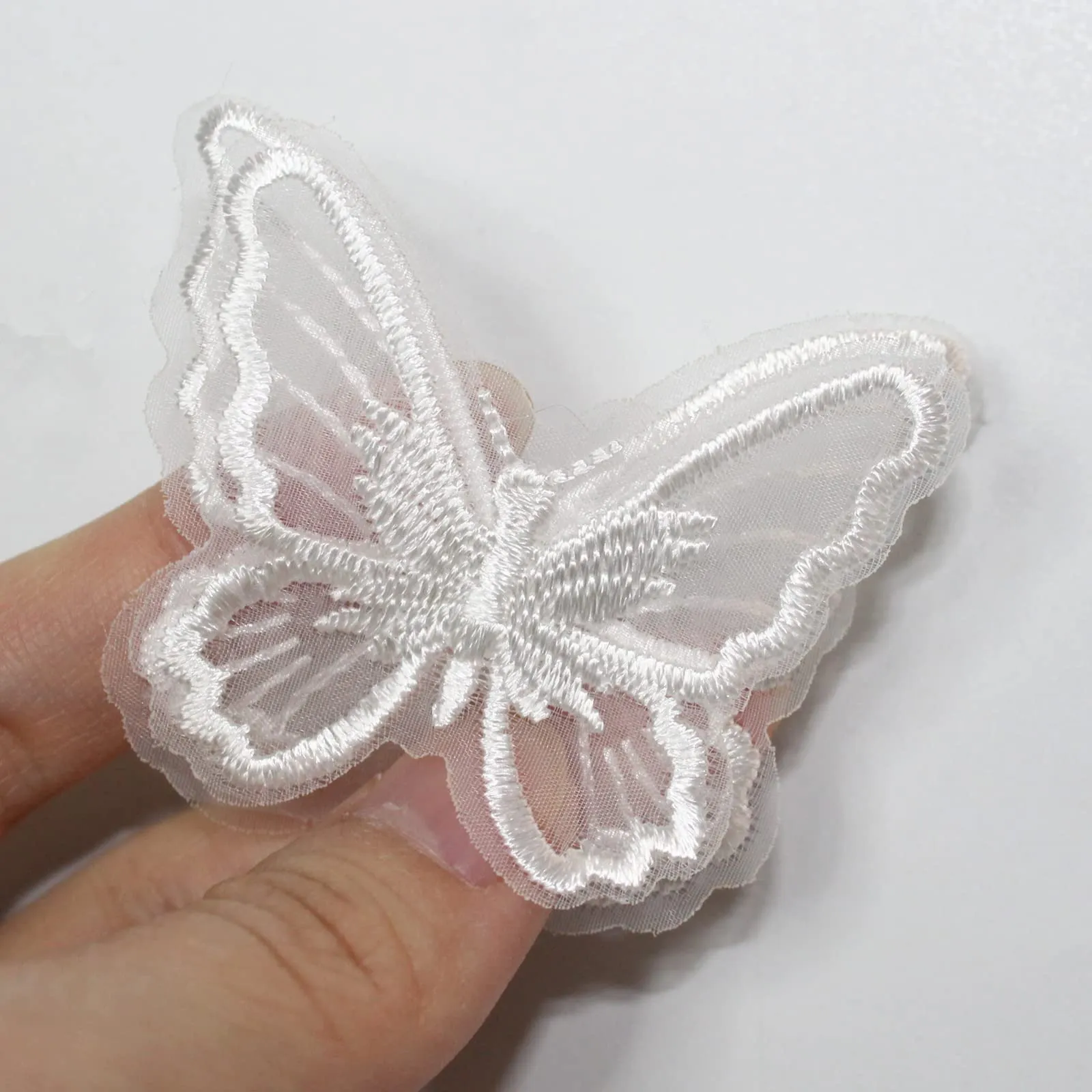 SUNMOVE 10pcs Embroidery Butterfly Sew Iron On Patch Badge Wedding Bridal Dress Embroidered Applique Sewing Craft DIY