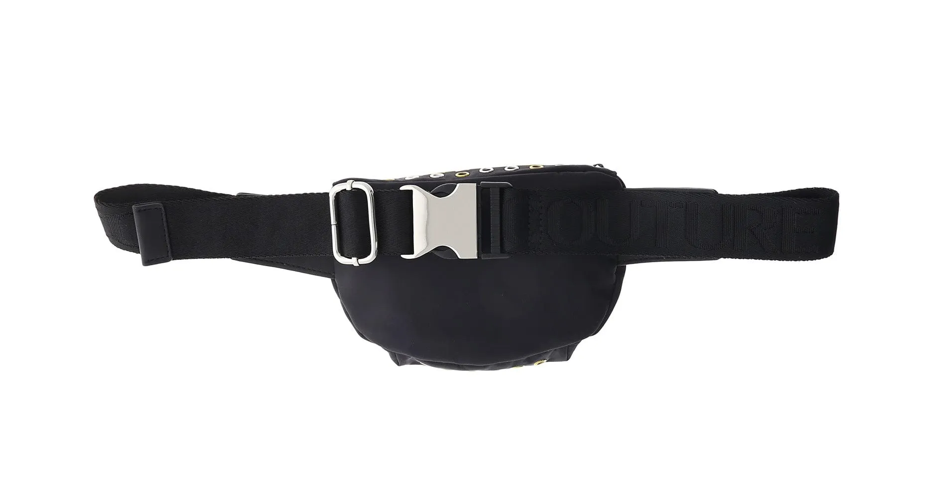 Versace Jeans Couture Black Metal Riveted Compact Small Belt Bag